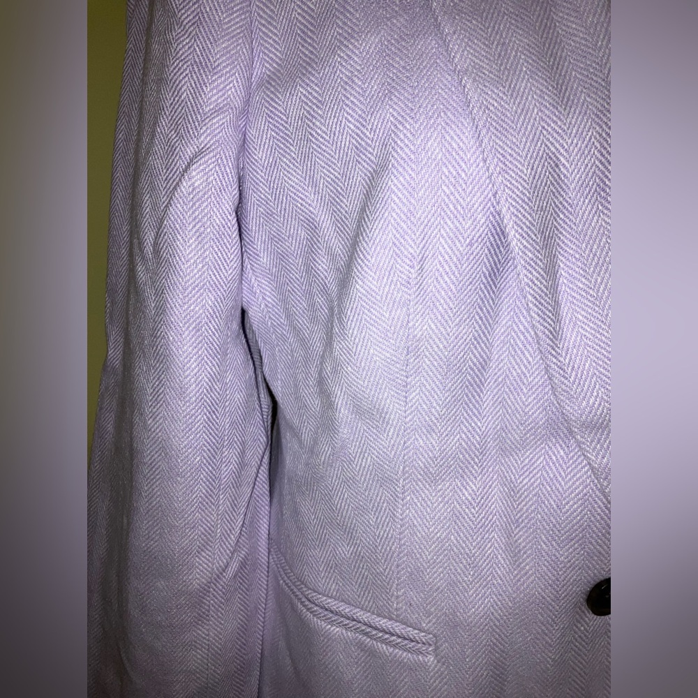 J.CREW Lilac linen cotton blazer jacket size 10 NWOT Sp 25 herringbone Easter - Picture 4 of 11